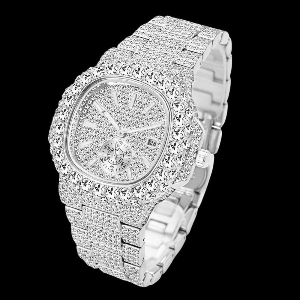 COPY - NEW!  Luxury Square Bling Hip Hop Fully Diamond Watch